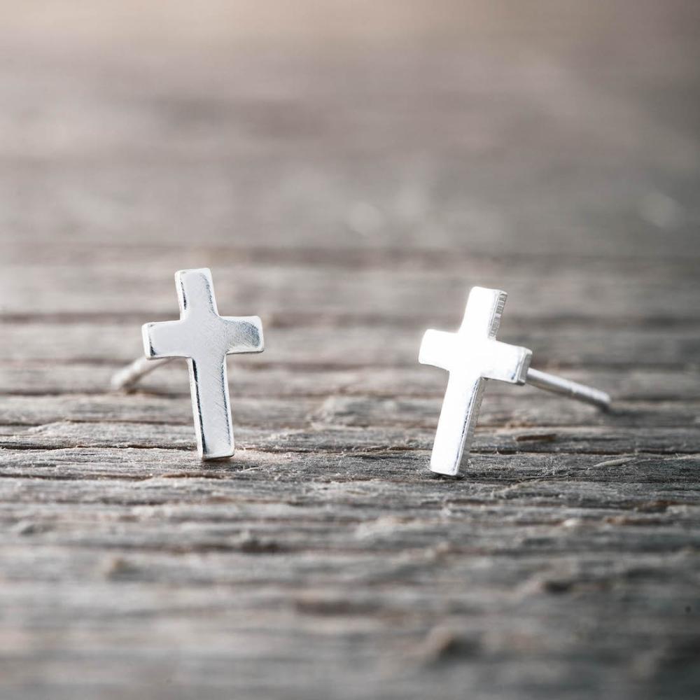 Silverörhängen Kors - by faith