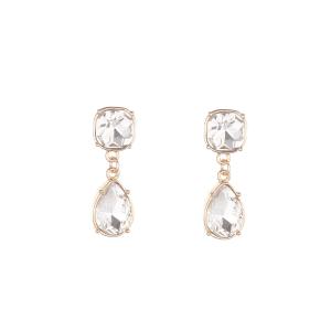 Örhängen, Hängande med 2 stora klara stenar - Gemini