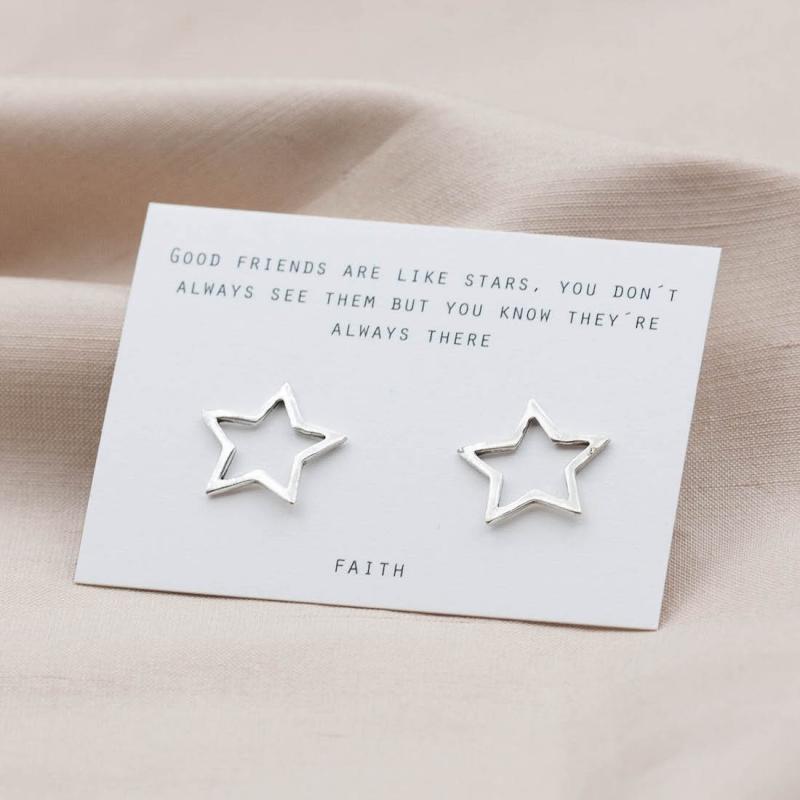 Silverörhängen Stjärna - by faith