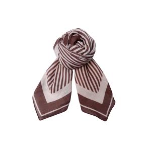 Scarves, Coffee (Randig i mörkbrunt/vitt) (65x65 cm) - Black Colour