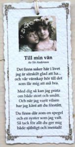 Diktkort - Till min vän