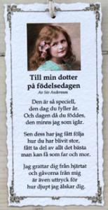 Diktkort - Till min dotter på födelsedagen