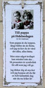 Diktkort - Till pappa på födelsedagen