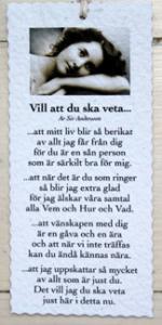 Diktkort - Vill att du ska veta