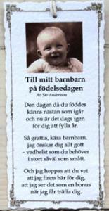 Diktkort - Till mitt barnbarn på födelsedagen