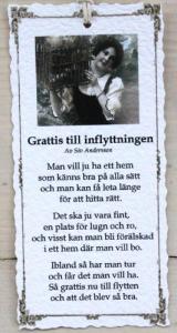 Diktkort - Grattis till inflyttningen