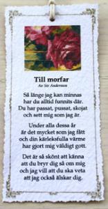 Diktkort - Till morfar