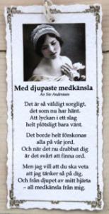 Diktkort - Med djupaste medkänsla