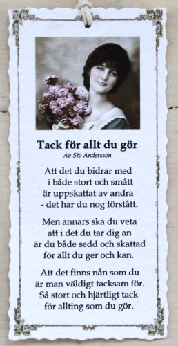 Diktkort - Tack för allt du gör