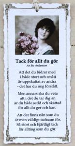 Diktkort - Tack för allt du gör