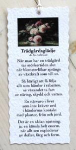 Diktkort - Trädgårdsglädje