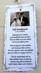Diktkort - Till brudparet