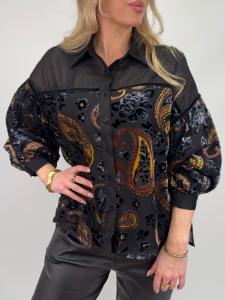 Blus Svart Paisley, Hella - Gemini