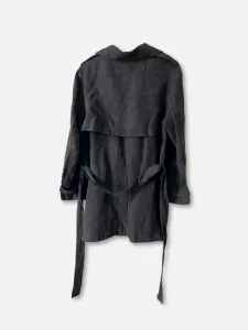 Trenchcoat i linne, Mirre Mörkgrå (kort) - Reunion