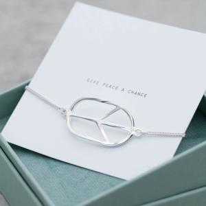 Silverarmband, Stor Peace - by faith