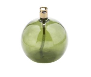 Oljelampa Glas, Rund Grön/Mässing (Dia 11 cm) - Peri Living