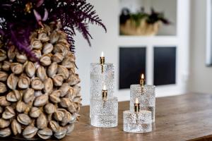 Oljelampa Cylinder, Hamrad Klarglas/Mässing (Höjd 11 cm) - Peri Living