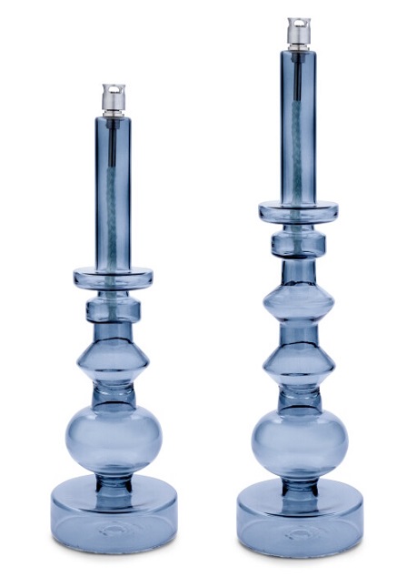 Ljusstake Oljelampa Rökfärgat glas/Krom (Höjd 30,5 cm) - Peri Living