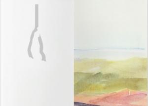 Dubbelvikt kort i akvarell - Blomsterkrans