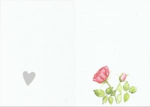 Dubbelvikt kort i akvarell - Kärlek