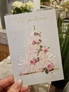 Till Brudparet, kort med bröllopstårta - Pictura