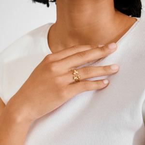 Ring Ajani, Guldpläterade Blommor - Pilgrim