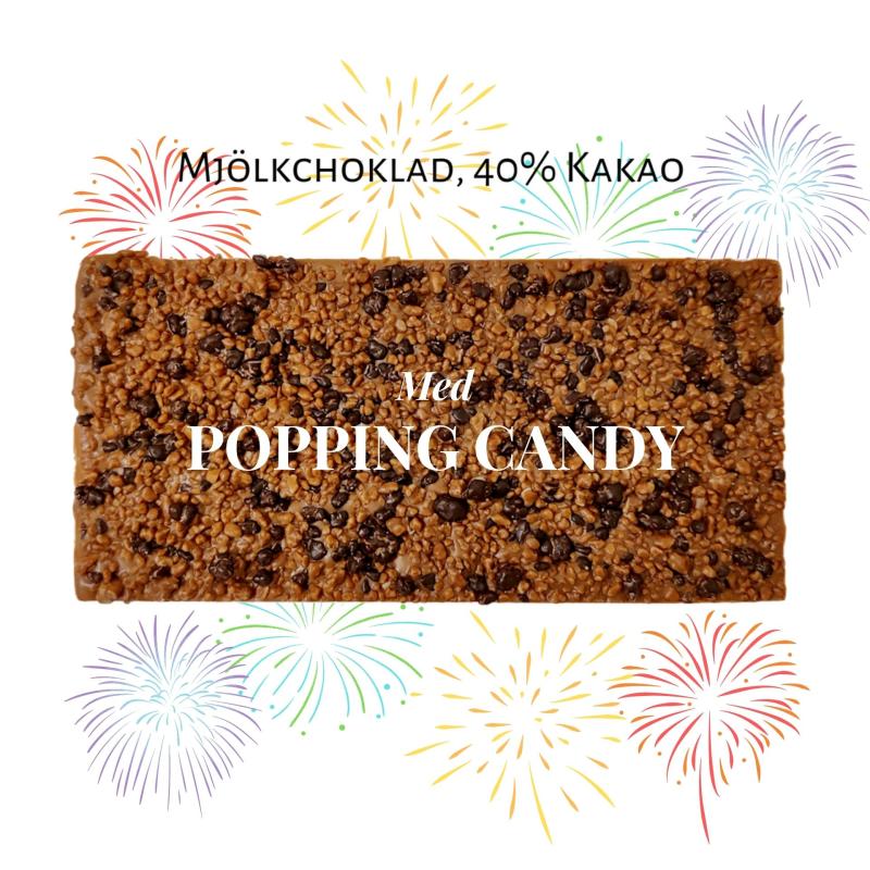 Choklad, Popping Candy, Mjölkchoklad 40% - Pralinhuset