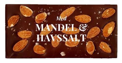 Mandel & Havssalt, Mörk Choklad 70% - Pralinhuset