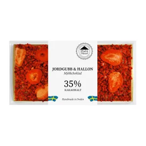 Choklad Jorgubb & Hallon, Mjölkchoklad 35% - Pralinhuset