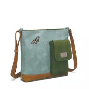 Quack Cross-Body Väska blå-beige-grön - HI-DI-HI