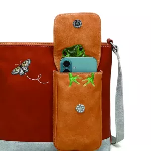 Quack Cross-Body Väska grå-orange-röd - HI-DI-HI