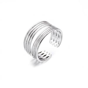 Ring med 8 smala ringar i ett, Silverfärgad (Justerbar, Rostfritt stål) - Gemini