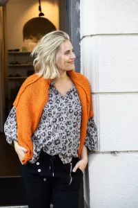 Blus Leo, Taupe / Brun, Fancy - Onesize - Reunion Home