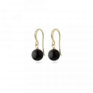 Örhänge Goldie Guldpläterad Svart - Pilgrim