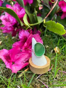 Ring Omikron, Ljusgrön Silver – 7EAST