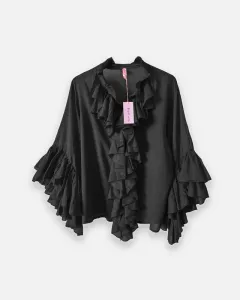 Volangblus, Svart, Beatrice - Reunion