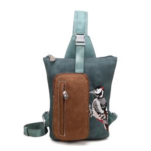 Ryggsäck / Slingbag Hackspett, Aqua / Brun - HI-DI-HI    LEV JAN