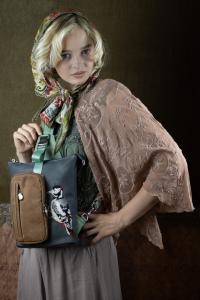 Ryggsäck / Slingbag Hackspett, Grå / Brun / Grön - HI-DI-HI      LEV JAN