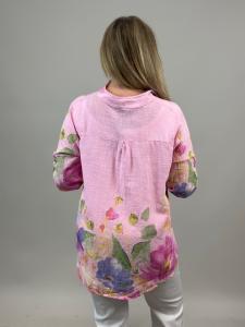 Blus, Rosa Storblommig Sandra - Mix by Heart