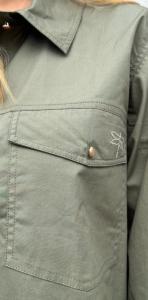 Blus i bomullspoplin, Oliv Sara - Gaspar Express