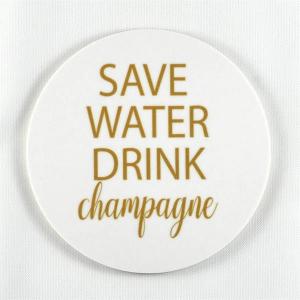 Glasunderlägg: Save water drink champagne - Mellow Design