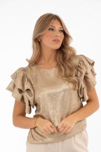 Topp med volangärm, Champagne Gold Sephyra - Capri Collection