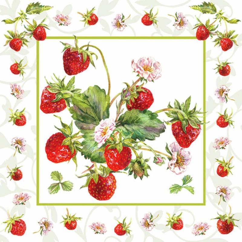 Servetter, Fresh Strawberries (Lunch) - Ambiente