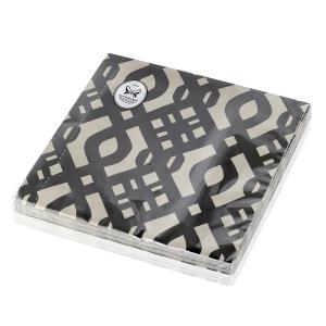 Servett Luxury - greige/svart mönster - Carolina Gynning