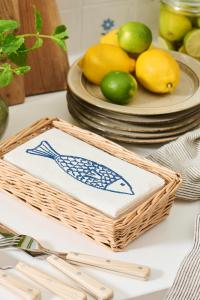 Servetter, Blå Fisk (10x20 cm) - Ib Laursen