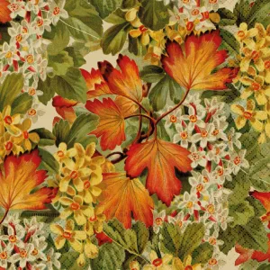 Servetter, Höstlöv och blommor i vitt och gult - Sköna ting