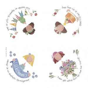 Servett med tjejer och budskap (TJ)