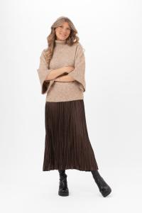 Kjol Plisserad, Brun Shiloh - Capri Collection