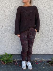 Magiskt stretchig byxa, Brun Mönstrad (Signe) - Mix by Heart