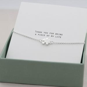 Silverarmband, Pusselbit - by faith